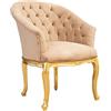 Biscottini Poltrona barocca 82x67x68 cm | Sedie luigi XVI oro | Stile francese | Poltroncina camera da letto | poltrona camera