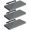 WOLTU Mensola da Muro, Set di 3, Scaffale Sospeso da Parete Libreria Piccola per Soggiorno Cameretta Porta CD DVD, Pannello MDF 50x22,9x3,8cm, Grigio Lucido, RG9477gr-3