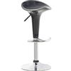 CLP Sgabello Design Saddle In Plastica I Sgabello Penisola Cucina Con Poggiapiedi I Sgabello Girevole Regolabile Alt. 60-81 CM, Colore:grigio