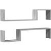 vidaXL Scaffali da Parete 2 pz Grigio Sonoma 100x15x20 cm Multistrato