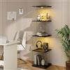 KSFASHZ 360° Girevole Vetrina Soggiorno con LED, Vetrinetta in Vetro 4 Ripiani, Vetrine in Vetro Vetrina Colonna Espositiva Colonna Vetrinetta Trasparente con LED per Collezionismo, 38x38x160 cm, Nero