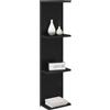 vidaXL Scaffale da parete Rovere Nero 22 x 15 x 100 cm, Scaffali da muro eleganti in legno ingegnerizzato, per un living moderno e organizzato, design minimalista