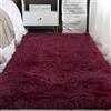 Highdi Tappeto Salotto Moderno Tappeto Shaggy a Pelo Lungo Tappeto Camera da Letto Soffice Antiscivolo Lavabile Tappeti Moderni per Soggiorno, Camera da Letto, Tinta Unita (Bordeaux,160x230cm)