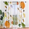 Highdi Tende per Interni Trasparenti con Occhielli Moderne, Zucca Autunnale Tende Finestre Voile Semi Trasparenti per Camera da Letto Soggiorno 2 Pannelli (W140 x H275 cm,A)