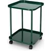 MIJOMA Tavolino con ruote in metallo verde per casa