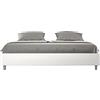 BS COM Letto matrimoniale king size contenitore imbottito 200x200 similpelle bianco