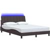 vidaXL Giroletto Senza Materasso Hanko Marrone Scuro 140x200 cm Tessuto, Struttura Letto, Base Letto, Letto, Telaio Letto, Rete Letto
