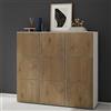 doporro Scarpiera Portascarpe 135x36x120 cm Salvaspazio con 18 Ripiani | Bianco Opaco, Marrone Chiaro, Struttura in Legno, Struttura Componibile, Schuhschrank02 F079 F156