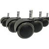 HJH Office 619032 5x rotelle per pavimenti rigidi ROLO EASY 10mm / 50mm rotelle per sedie da ufficio per pavimenti rigidi