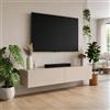 Planetmöbel West mobile TV, tavolino TV lungo 160 cm, mobile TV | Mobile TV per TV fino a 75 pollici, molto capiente, mobile per TV, 160 x 30 x 37,5 cm, cashmere