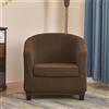 Highdi Copripoltrona 1 Posto Elasticizzato Chesterfield in Jacquard a Quadri Tinta Unita 2 Pezzi Fodere Poltrona da Cocktail Antiscivolo per Bar Soggiorno Camera da Letto Club (Marrone)