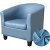 Highdi Copripoltrona 1 Posto Elasticizzato in Pelle Impermeabile Tinta Unita Chesterfield Fodere Copripoltrona da Cocktail con Coprisedile Antiscivolo Universale per Hotel Salotto (Blu)