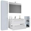 VCM Mobile Lavabo 5 Pezzi Set Di Mobili Da Bagno Badinos Cassetto SC Bianco