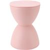 Zerone Sgabello in Plastica a Forma di Clessidra, Stile Nordico Moderno Rotondo, Sgabello Multifunzionale per Camera, Soggiorno, Bagno, Camerino, Tavolino di Supporto, Resistente, Rosa -