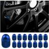JNNJ 15 Pezzi Tappi Valvola Pneumatici, Cappucci per Stelo Valvola in Alluminio, Auto Ruota Cappuccio Antipolvere, Coprivalvole Bullet per Pneumatici Auto, Accessori per Valvole Pneumatici(Blu)