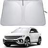 LANTU Parasole Parabrezza Per VW TROC T ROC 2025-2026 Ripiegabile Protezione Visiera Solare Con Tasca Portaoggetti Blocca Raggi UV Ombrello Da Sole