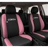 Auto Accessori Lupex | Coprisedili Auto Compatibili con Corsa C D E (2000-2019), Colore Nero Rosa, Made In Italy, Tessuto Policotone, Fodere Sedili Anteriori e Posteriori