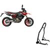 WinNet Cavalletto alza moto compatibile con Ducati Hypermotard 698 RVE per alzare sollevare la ruota gomma posteriore alzamoto a V forchette per nottolini