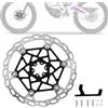 Runfarr Disco Freno per Moto, 250 mm Disco Freno Elettrico per Sur Ron-Nero | con Kit Adattatore Freno a Disco Rotore Disco flottante da per Bici da Cross per SurRon Light Bee E-Bike