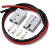 QWORK® 2 Pezzi 50A Connettore Batteria Spina Quick Connect con Cavo Elettrico 8AWG (60cm Rosso/Nero) per Auto Moto Barca