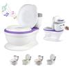 SUPERBE BEBE Vasino Per Bambini Wc Con Suono Per L'apprendimento Del Vasino - Wc Per Bambini E Neonati - Confortevole, Antiscivolo Con Suono Di Sciacquone E Musica - Con Vaso Rimovibile - Riduttore Wc Bambini