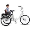 Generic Triciclo elettrico per adulti con pedalata assistita, ruote da 24, portata massima 150 kg, sedile regolabile e cestino per anziani.