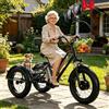 Generic Bicicletta cargo elettrica per adulti, triciclo cargo elettrico resistente con portata di 200 kg, 3 ruote, pneumatici larghi da 20'' (20x9x12), ampio cestino per la spesa e picnic.