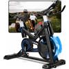 WENOKER Cyclette da cyclette, resistenza magnetica, per casa, indoor bike silenziosa, volano pesante e monitor LCD migliorato, blu scuro