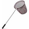 Yunmeryker Guadino Pesca Telescopico Pieghevole, Rete da Pesca con Manico Lungo in Acciaio Inossidabile, Fiume, Marrone, Rete a maglie fini, Asta gialla, Lunghezza totale 2.5 metri, 40cm