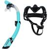 Generic Set completo per snorkeling con maschera regolabile, boccaglio Dry Top e pinne efficienti per un facile utilizzo (L/XL bianco e nero)