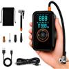 Kuchisity Mini pompa elettrica per bicicletta, 3-150 PSI, pompa ad aria con spegnimento automatico, luce LED e manometro, pompa per pneumatici con Presta e Schrader, indicatore PSI/BAR per bici da