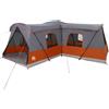 GFMGUEMV Grande tenda familiare per 16 persone, 680 x 510 x 210 cm, in poliestere 185T con rivestimento in PU, colore grigio e arancione, con finestre di ventilazione, presa elettrica integrata