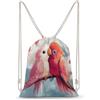 FWJZDSP Zaino con coulisse e pappagalli innamorati per San Valentino, borsa a tracolla, borsa sportiva da viaggio, borsa da palestra unisex