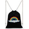 FWJZDSP Zaino con coulisse Rainbow And Cloud, borsa a tracolla da viaggio, sportiva, da palestra, unisex