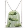 FWJZDSP Zaino con coulisse a forma di cetriolo e sottaceti disegnati a mano, borsa a tracolla da viaggio, borsa sportiva da palestra, unisex.