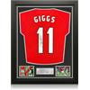 Exclusive Memorabilia Maglia del Manchester Utd del 1999 autografata da Ryan Giggs. Incorniciata.
