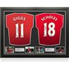 Exclusive Memorabilia Maglie del Manchester United autografate da Giggs e Scholes. Incorniciate