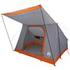 GFMGUEMV Tenda da campeggio estiva con tetto grigio e arancione, 223 x 163 x 130 cm, in taffetà resistente alle intemperie, per singoli o piccoli gruppi, con porta, finestra, porta elettrica e gancio per