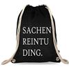 Turnbeutelliebe® Sacca da palestra con scritta - Modern - Divertente - Nuovo - Donna - Uomini - Bambini - Cotone nero - Borsa sportiva - Zaino - Sacchetto di stoffa - circa 12 litri - 37 x 46 cm,