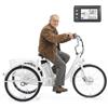 Generic Triciclo elettrico per adulti, 24 pollici, 3 ruote, telaio ribassato, batteria rimovibile, display digitale, cestini portaoggetti per la spesa, bianco.