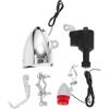 BAZEITFLOW Luci per Bicicletta da Montagna con Generatore Frizione Fanale Anteriore e Posteriore Alimentati Senza Batterie Kit Completo con Clip in Ferro per Sicurezza Stradale