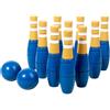Set Da Bowling In Legno, Set Da Bowling Liscio Con Birilli E Palle, Giocattolo