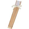 Mopec WA193.01 Ventaglio Legno Naturale e Tessuto Bianca, Ornato, 23 cm