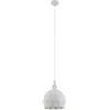 Eglo lampada a sospensione Roccaforte, lampada a sospensione a 1 | luce, lampada da tavolo in acciaio bianco, lampada da pranzo, lampada da soggiorno sospesa con portalampada E14, Ø 17 cm
