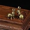 TEAMWILL Piccolo coniglio in ottone statuetta coniglio ornamento casa animali figurine 1 paio