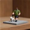 Statuetta Di Cane Che Passeggia, Miniatura Dettagliata Di Persona, Miniatura