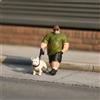 Statuetta Di Cane Che Passeggia, Miniatura Dettagliata Di Persona, Miniatura