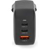 Nedis Caricabatterie da muro | 70 W | GaN | PD3.0 | Funzione di ricarica rapida | 1,5 / 2,25 / 2,5 / 3,0 / 3,5 A | Numero di uscite: 3 | USB-A / 2x USB-C™ | Selezione automatica della tensione | Nero