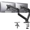 Famanu Supporto doppio per monitor Famanu, compatibile con schermi da 17 a 32 pollici, standard VESA, con regolazione in altezza e rotazione