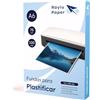Raylu Paper® - Confezione da 100 buste per plastificazione, trasparenti, finitura lucida, fogli termici per plastificazione, buste per plastificatrice, fogli di plastica (75 micron, A6)